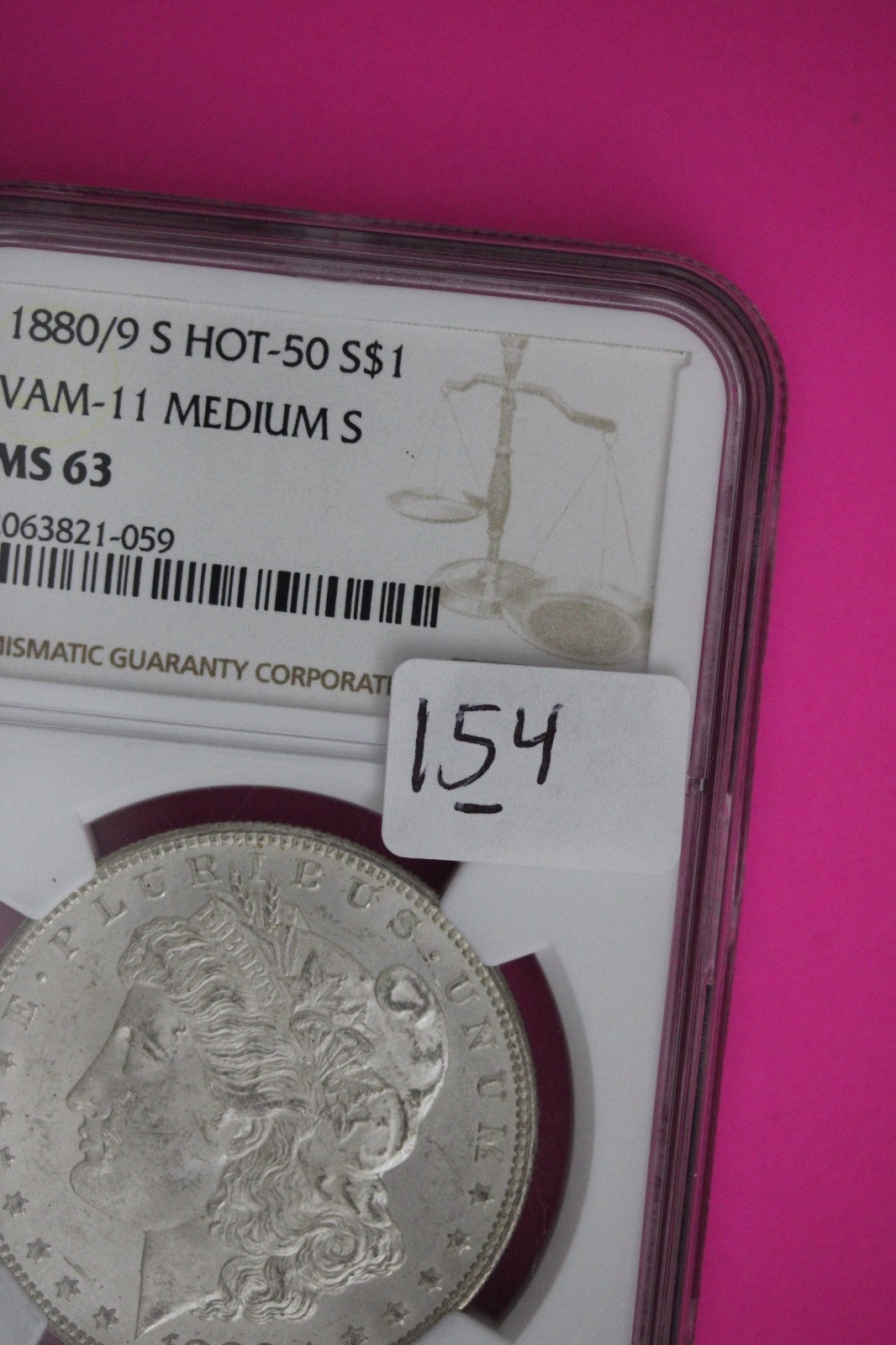 1880/9 S MS 63 Liberty Morgan Silver Dollar Vam 11 Medium S Hot 50 NGC Slab 154