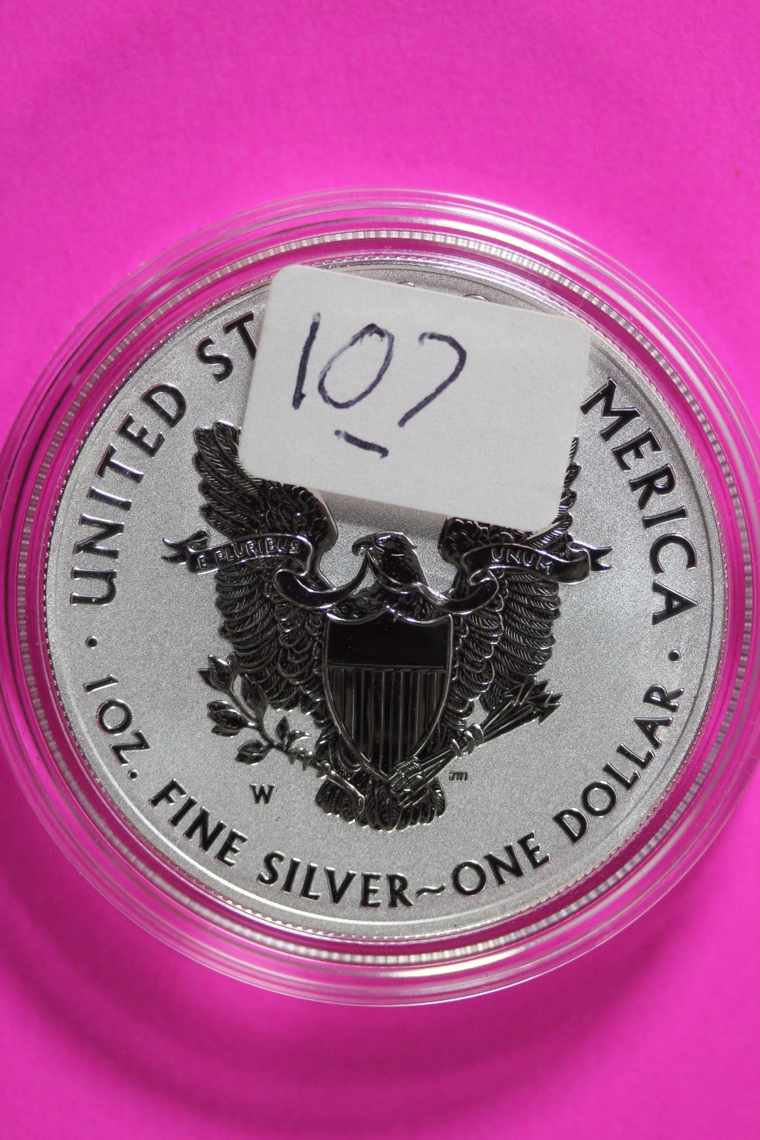 2013 W Reverse Proof Silver Eagle Coin 1 OZ .999 Fine Silver Mint Capsule C107