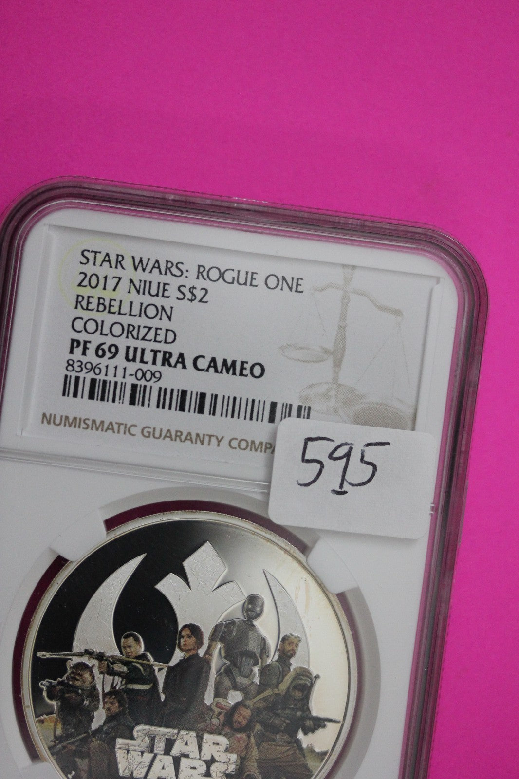 2017 Star Wars Rogue 1 Rebellion PF 69 1 OZ Silver Colorized Coin Niue NGC 595