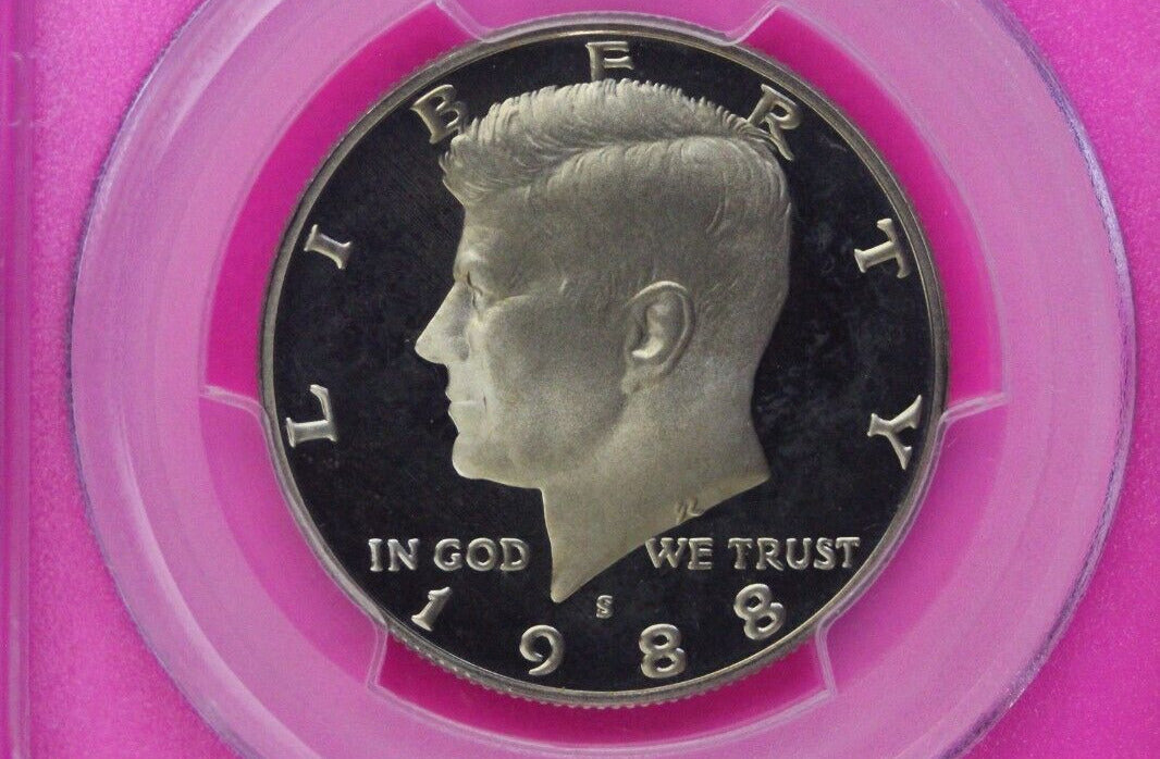 1988 S PR 69 Deep Cameo John Kennedy Clad Half Dollar JFK Label PCGS Slab 1125