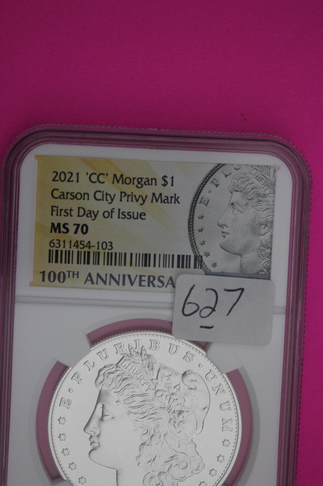 Rare 2021 CC MS 70 Carson City Privy Mark Morgan Silver Dollar NGC 1rst Day 627