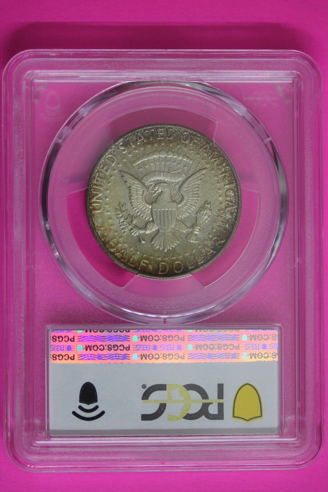 Toned Color 1964 P MS 65 John Kennedy Half Dollar PCGS Graded Truview Slab 60