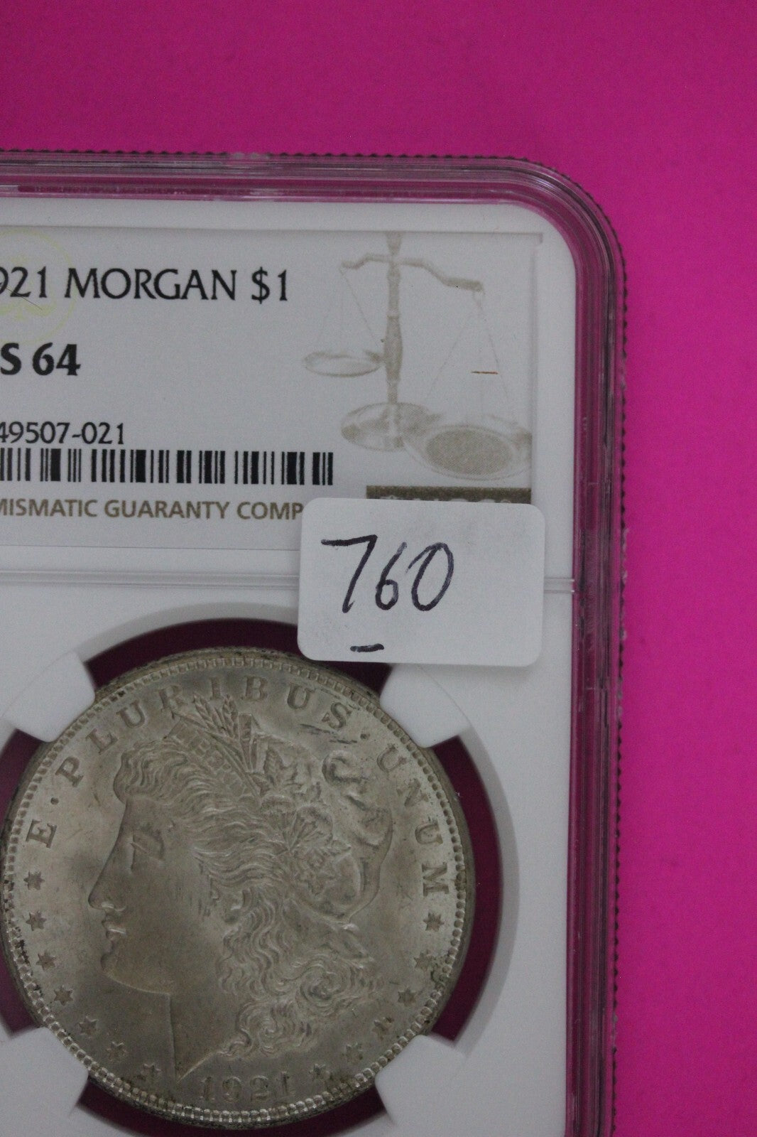 1921 P MS 64 Liberty Morgan Silver Dollar NGC Certified Graded Authentic 760