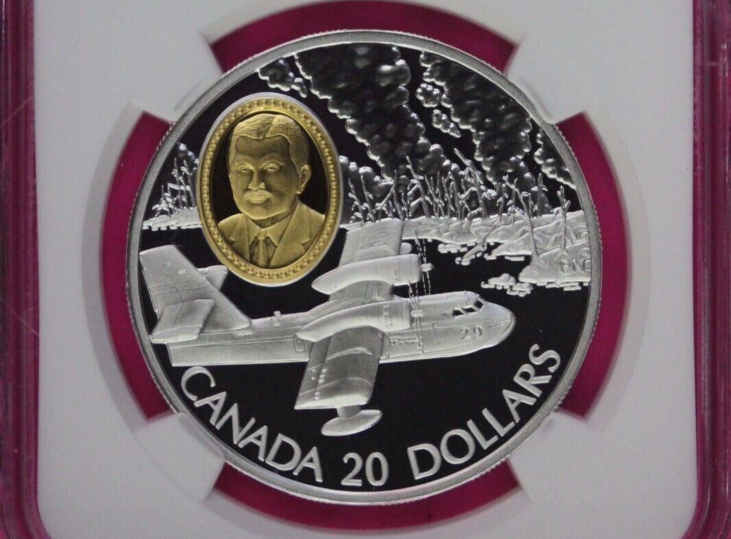1998 PF 69 Ultra Cameo Canada Aviation Series Water Bomber $20 NGC Slab 1063