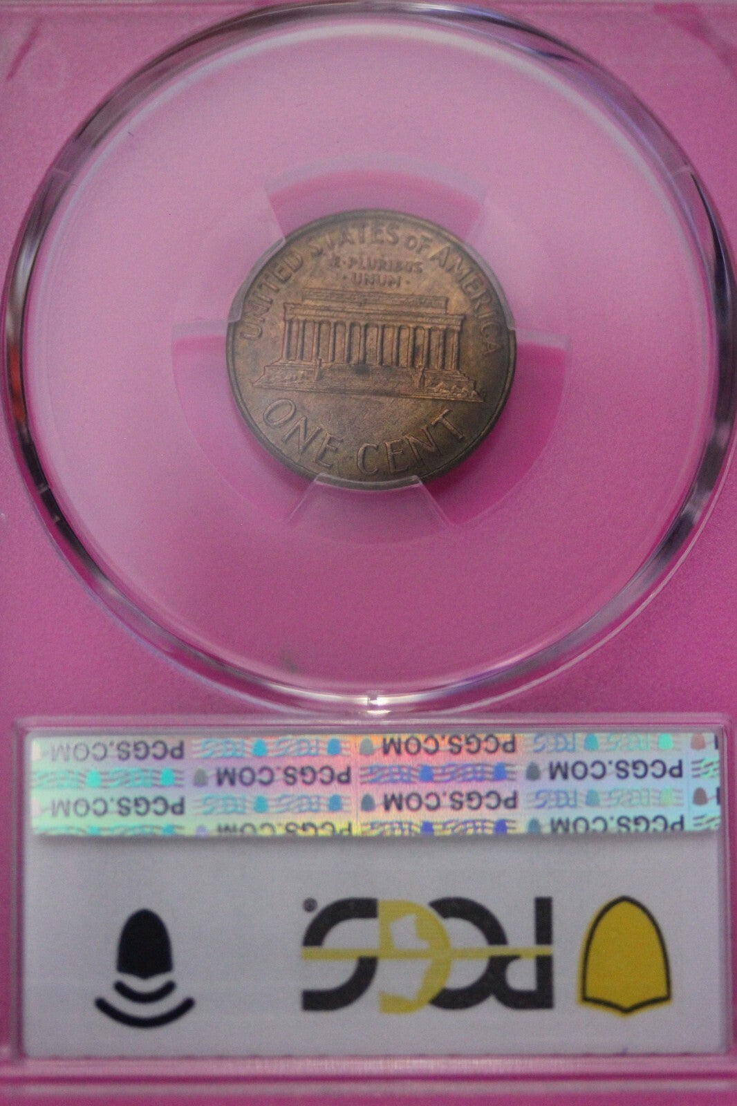 Toned 1964 D MS 63 RB Abraham Lincoln Memorial Cent PCGS Graded Slab 425