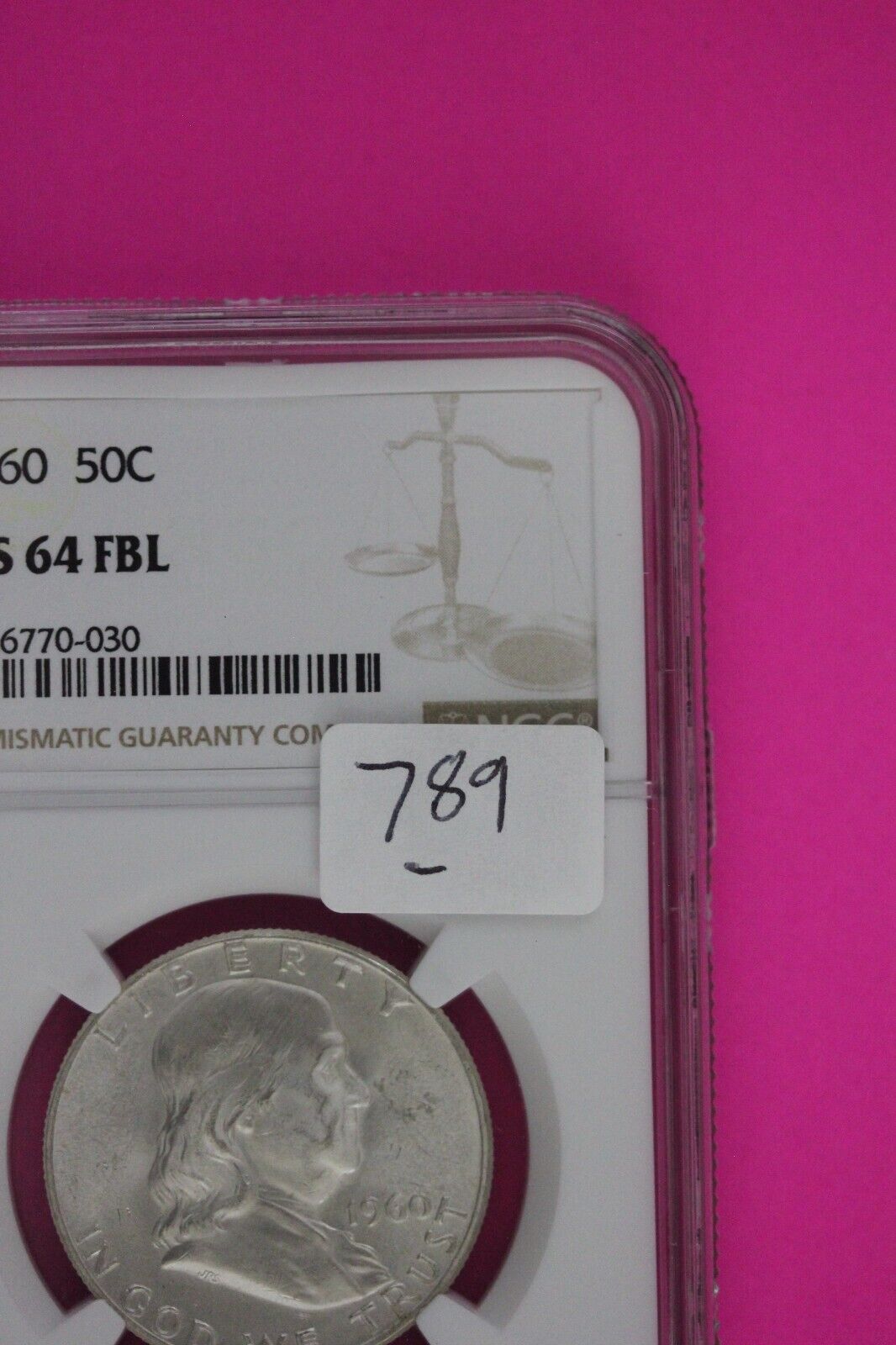 Full Bell Lines 1960 P MS 64 FBL Ben Franklin Half Dollar Silver Coin NGC 789