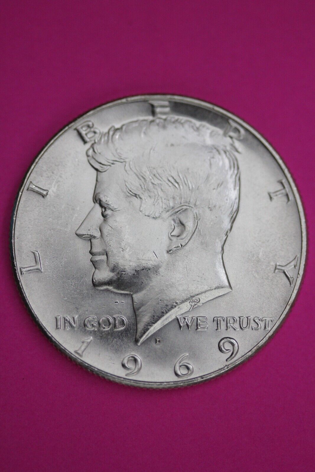 Gem BU 1969 D John F Kennedy Half Dollar 40% Silver Same Coin In Pics TOM 06