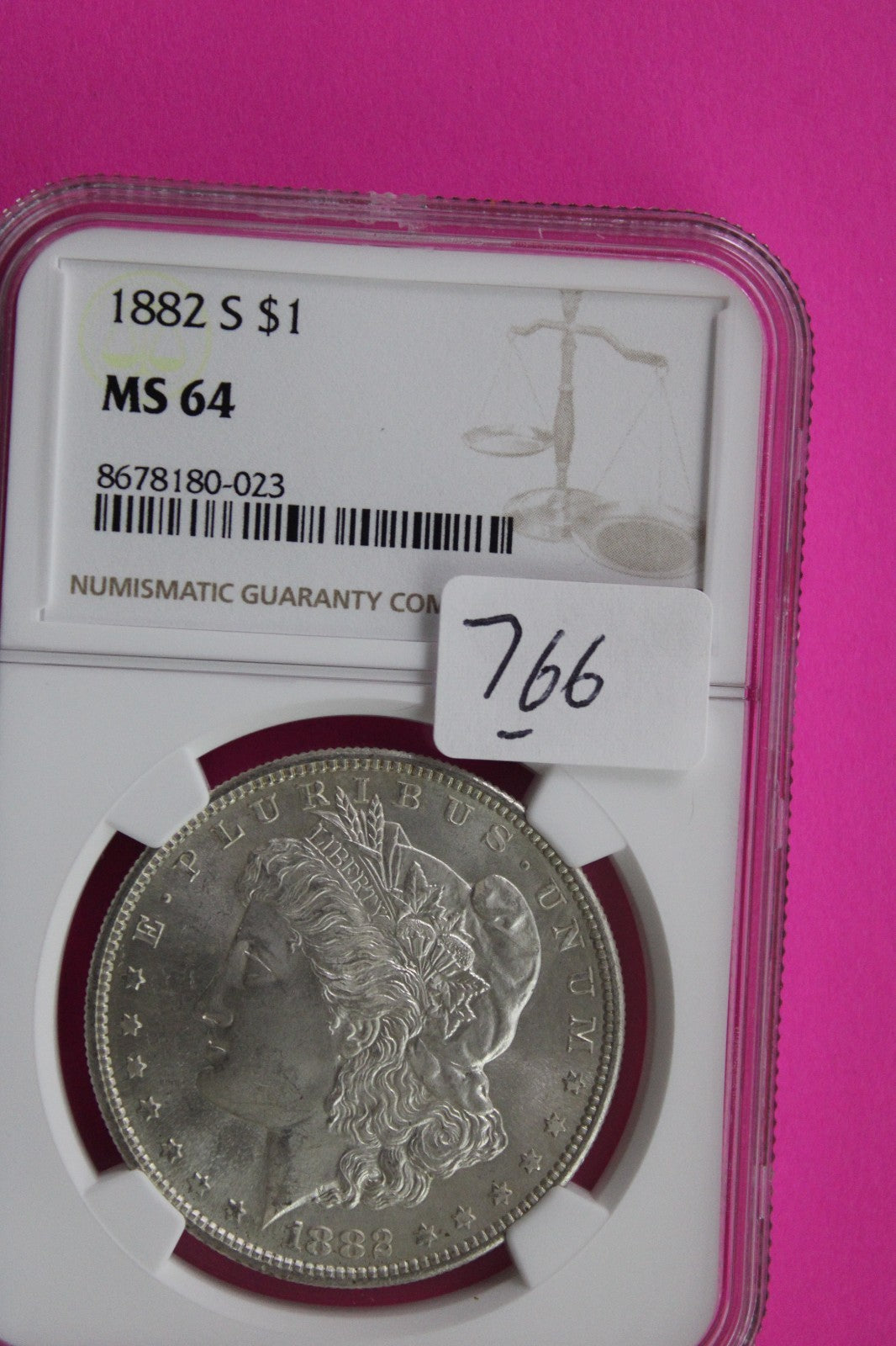 1882 S MS 64 Liberty Morgan Silver Dollar NGC Certified Graded Authentic 766