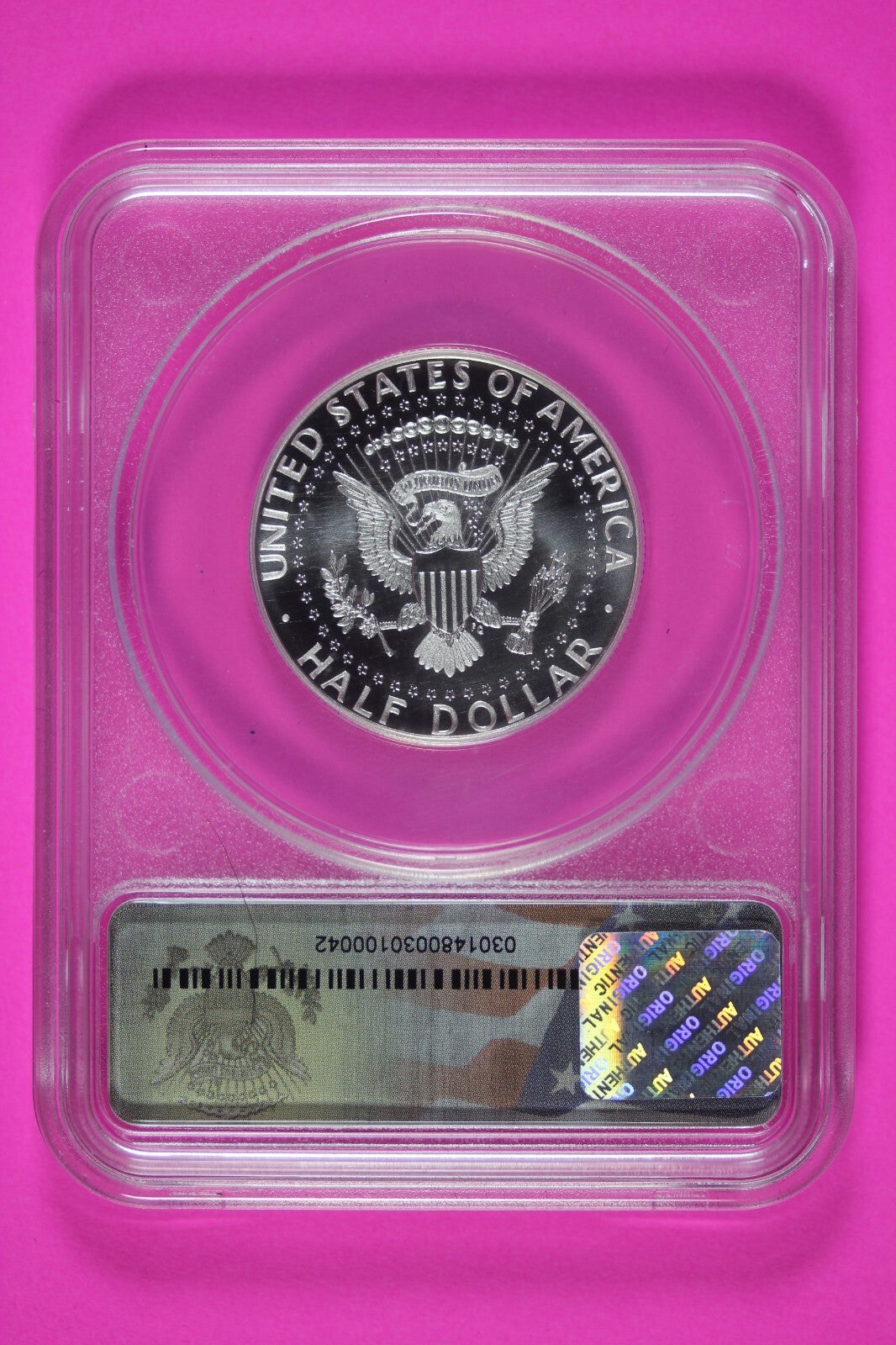 2014 S EU 70 Enhanced Silver 50th Anniversary Kennedy Half Dollar ANACS Slab 644