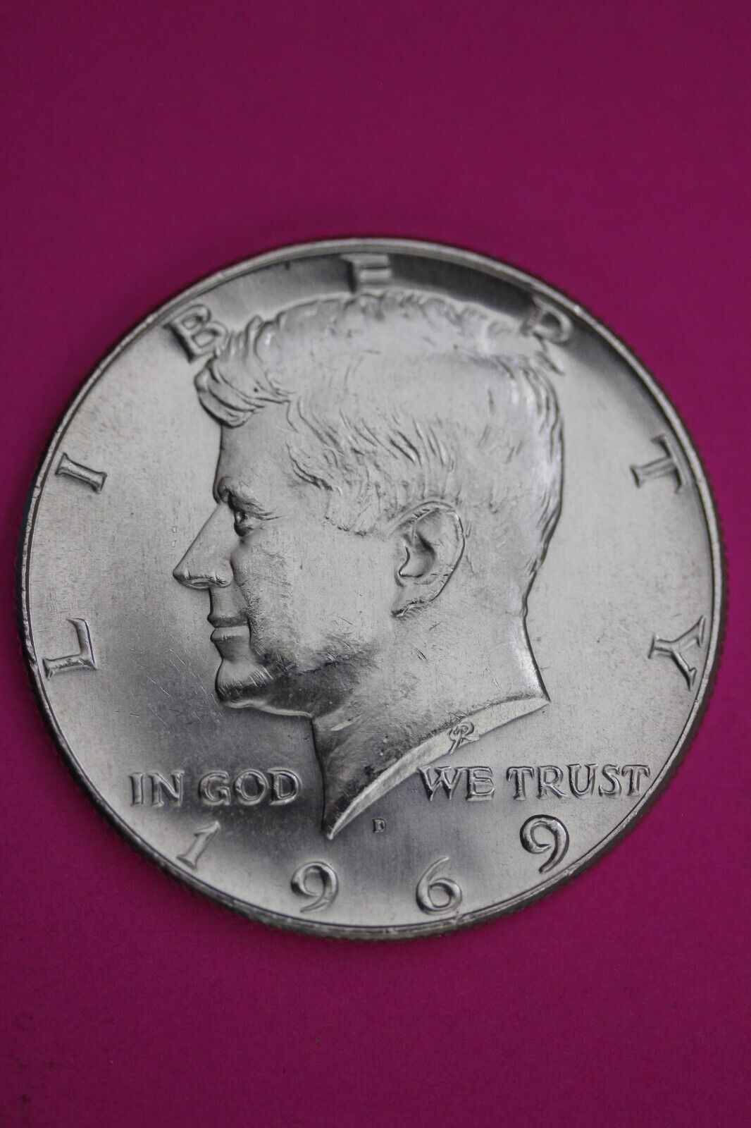 Gem BU 1969 D John F Kennedy Half Dollar 40% Silver Same Coin In Pics TOM 12