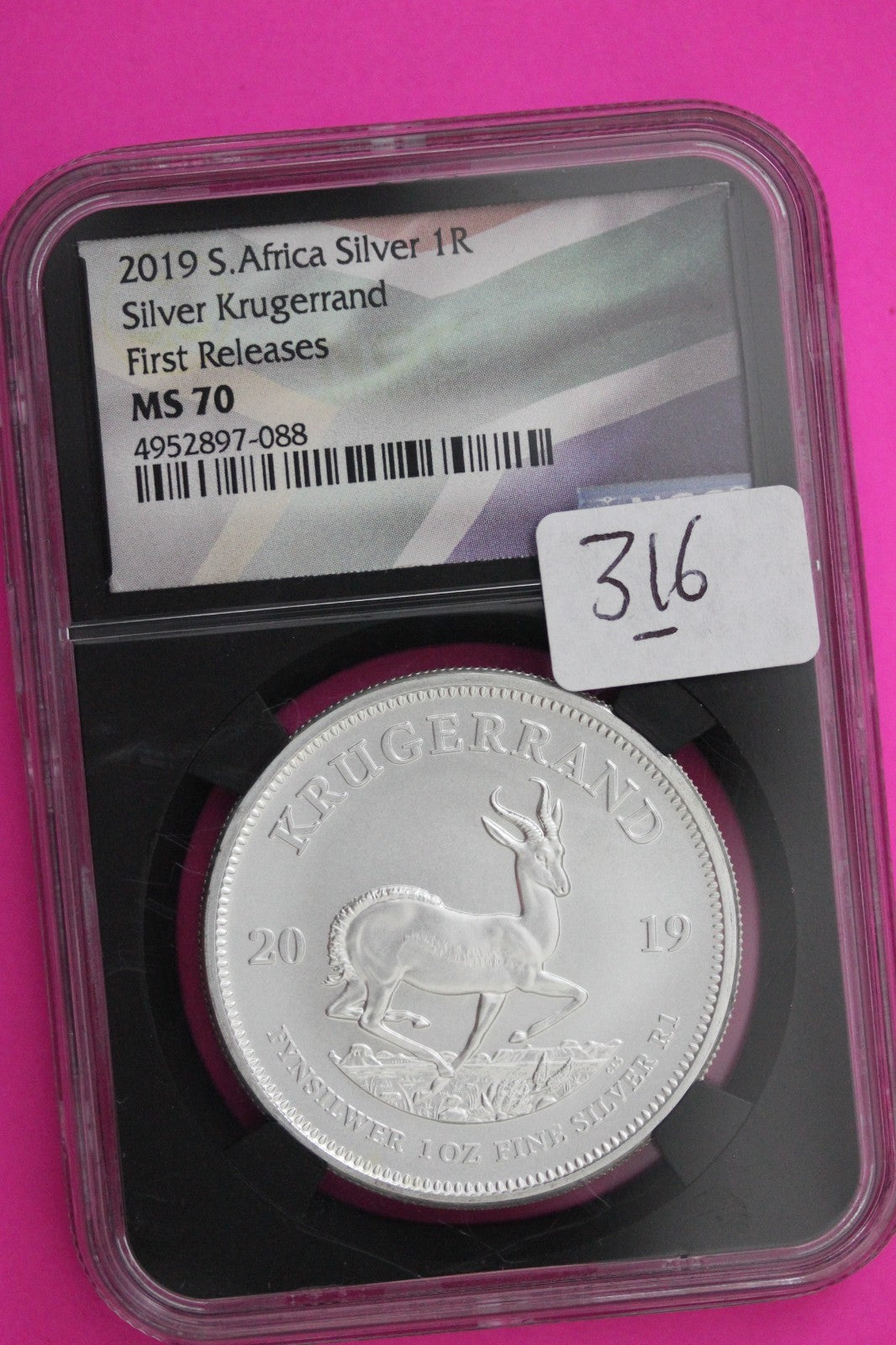 2019 Krugerrand MS 70 South Africa NGC Certified Authentic Graded Slab 316