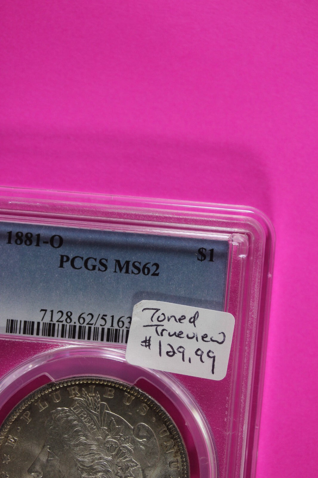 Nicely Toned 1881 O MS 62 Liberty Morgan Silver Dollar PCGS Certified Slab 763