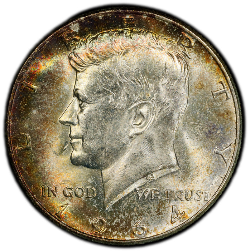 Toned 1964 P Silver MS 65 John F Kennedy Silver Half Dollar PCGS Graded 310