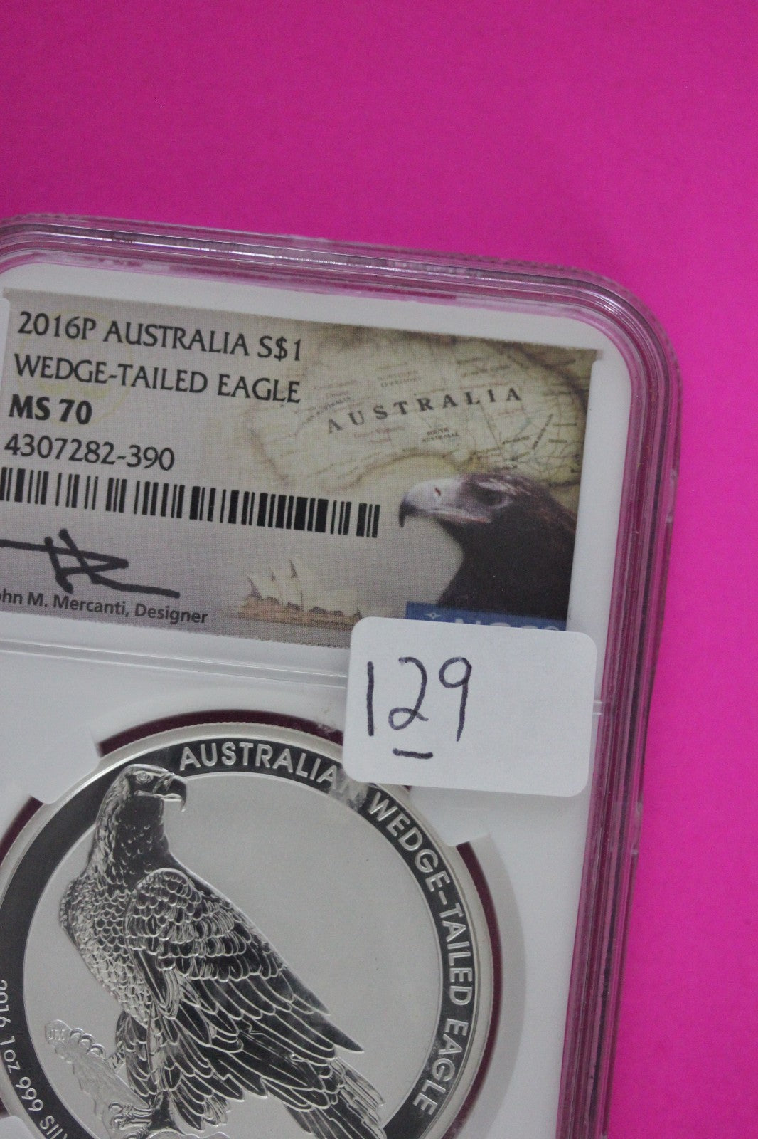 2016 P MS 70 Australia Wedge Tailed Eagle 1 OZ Silver NGC Certified Graded 129