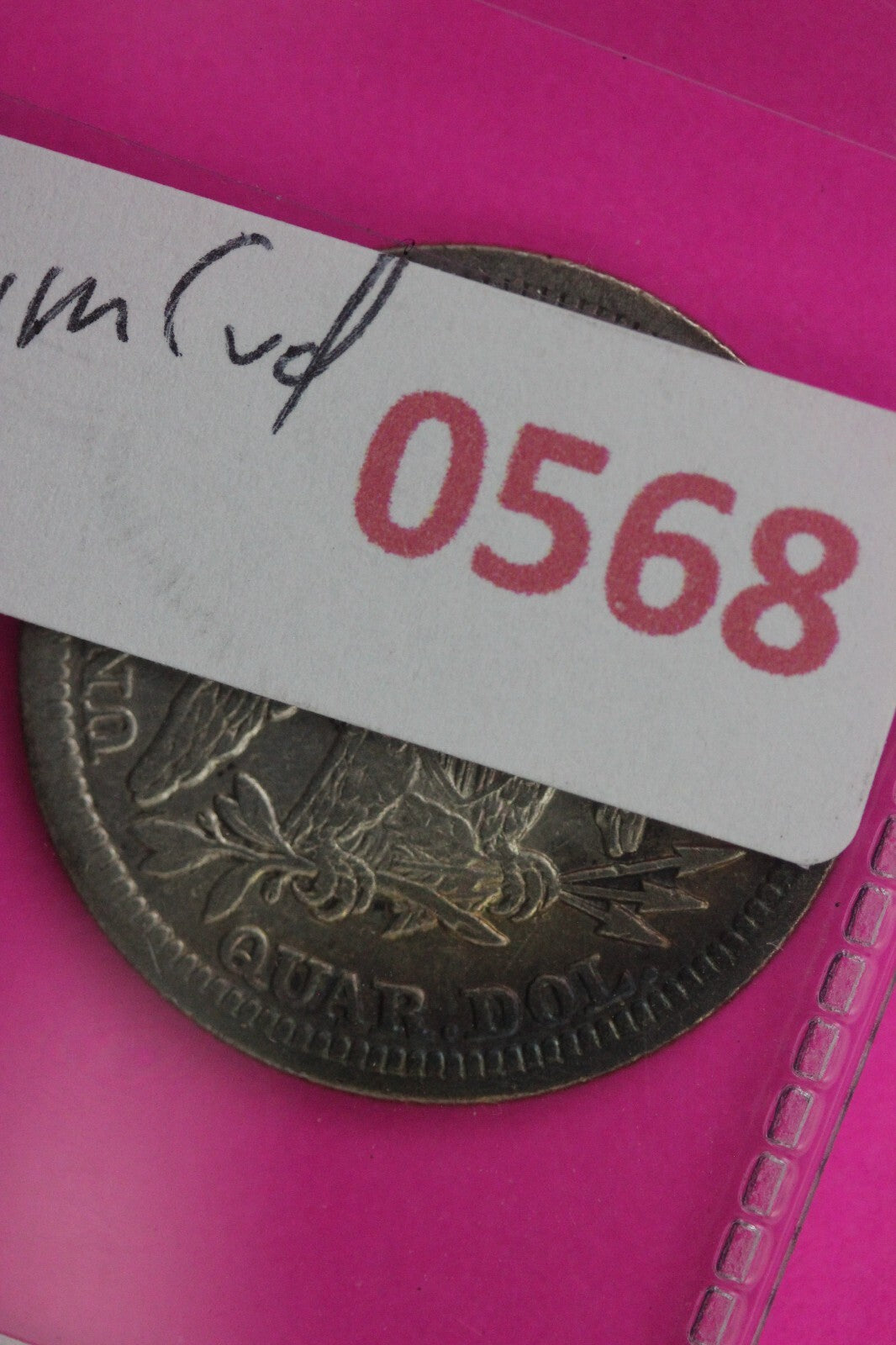 1854 P Seated Liberty Silver Quarter Mint Errors OBV Rim Cuds Genuine Coin 0568N