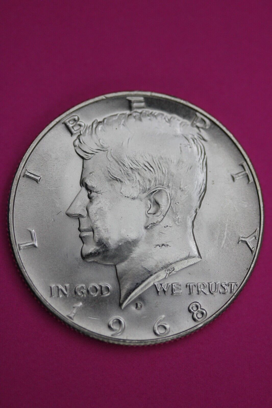 Gem BU 1968 D John F Kennedy Half Dollar 40% Silver Same Coin In Pics TOM 16