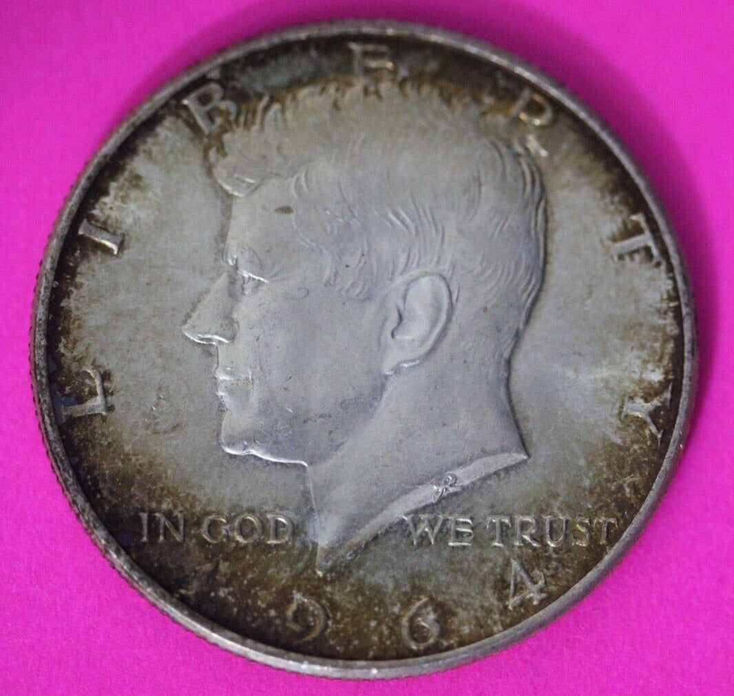 Nicely Toned 1964 P John F Kennedy Silver Half Dollar Exact Gem Coin Shown 09