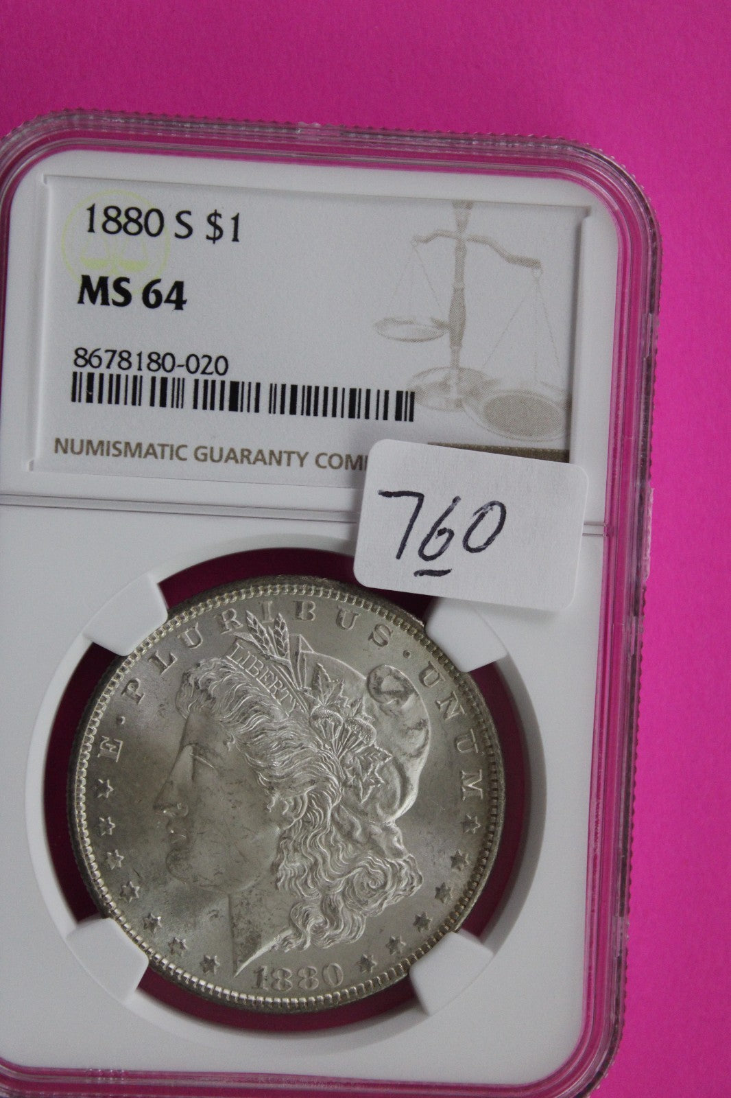 1880 S MS 64 Liberty Morgan Silver Dollar NGC Certified Graded Authentic 760