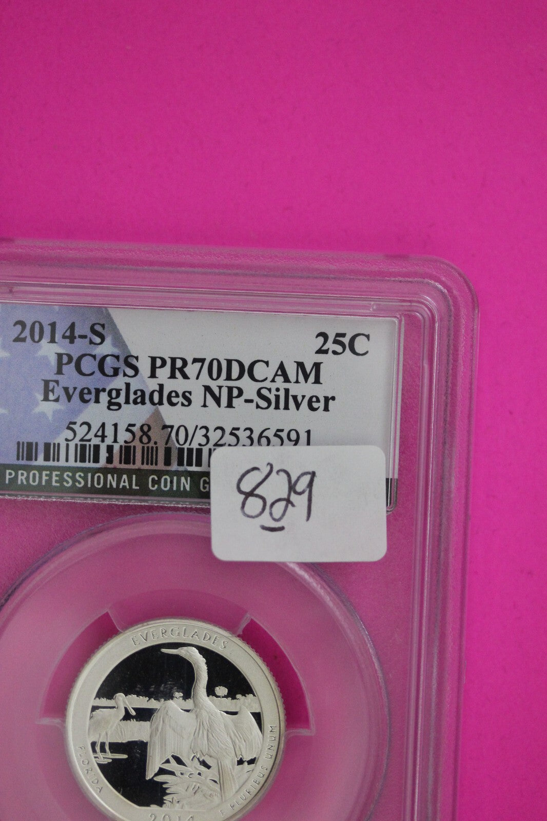 2014 S PR 70 Silver Quarter Everglades Park ATB PCGS Graded Certified Slab 829
