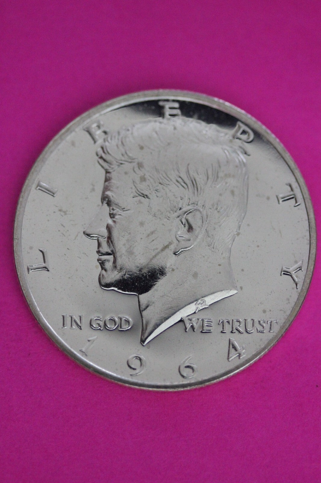 Accented Hair 1964 Proof John F Kennedy Silver Half Dollar Milk Spots N472