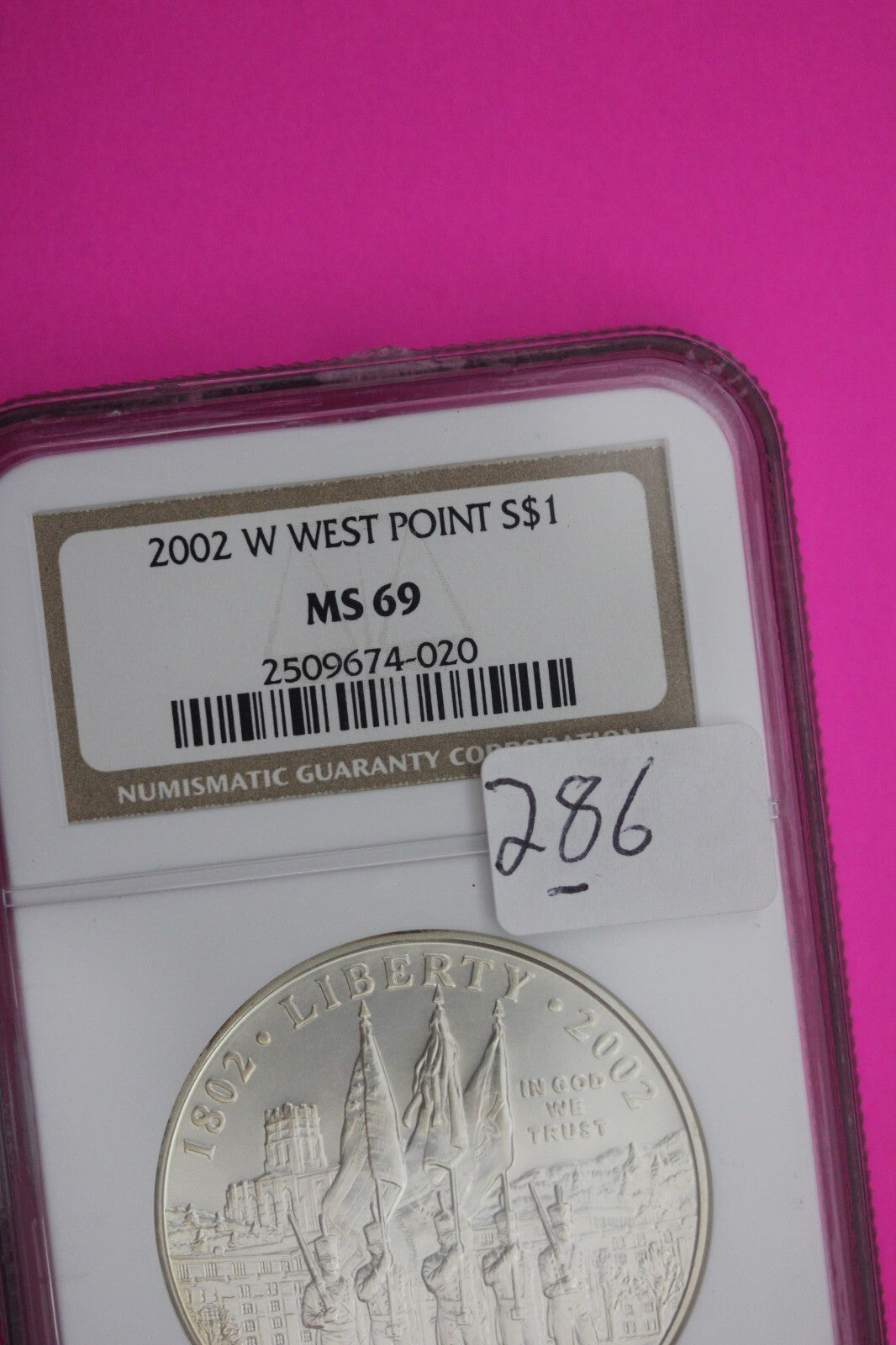 2002 W MS 69 BU West Pont Commemorative Silver Dollar NGC Certified Graded 286