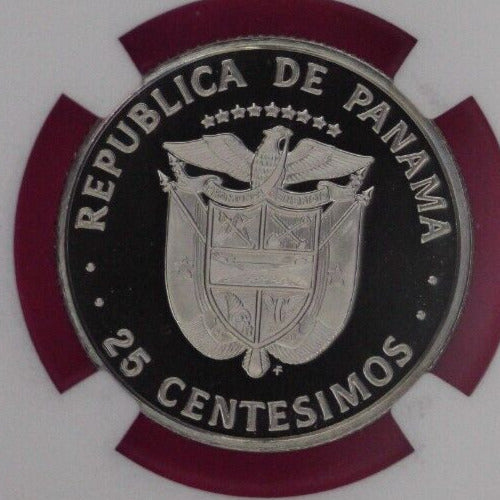 1981 Panama PF 69 Ultra Cameo Proof 25 Centesimos NGC Certified Graded Slab 846