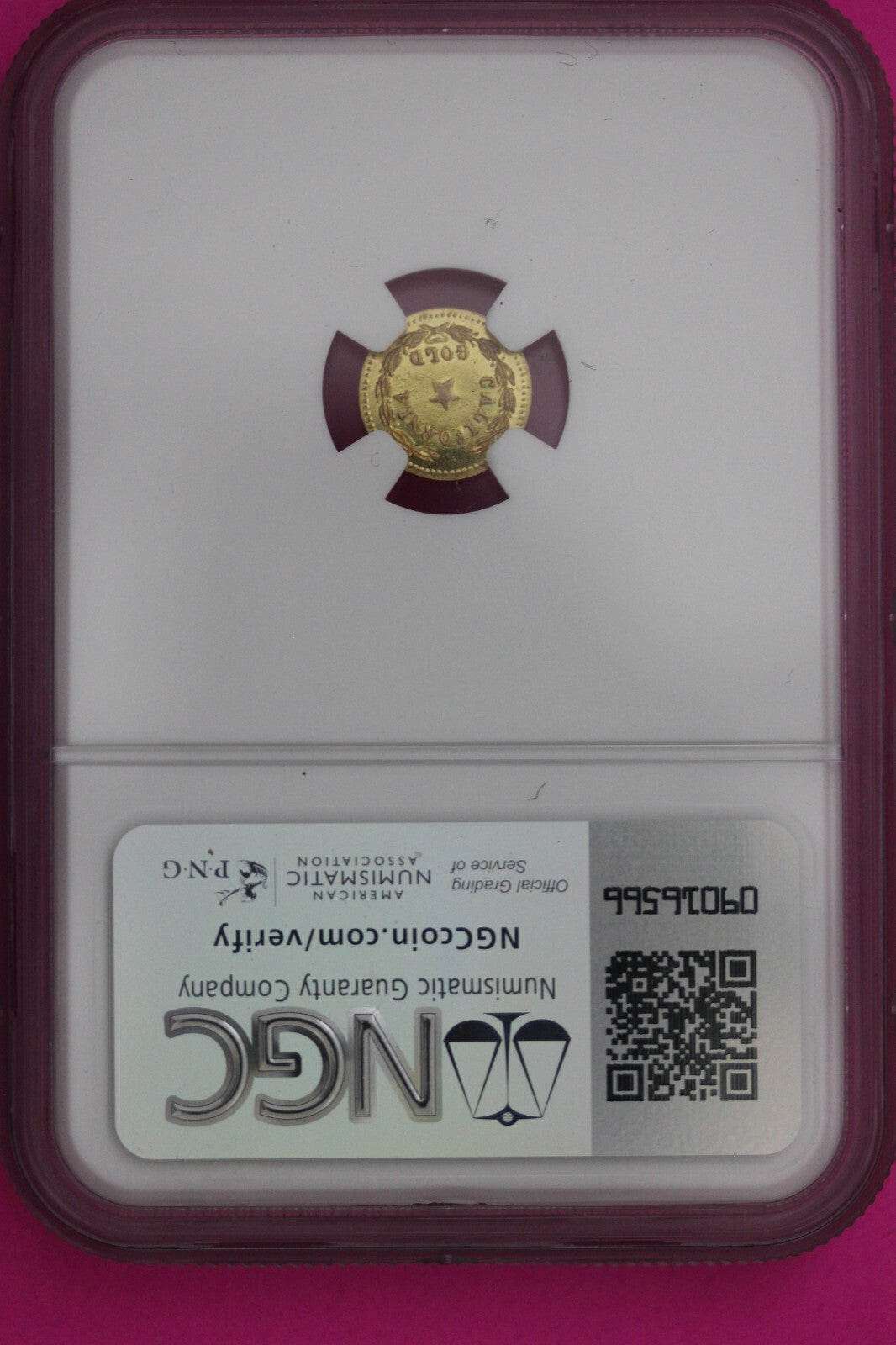 1859 MS 61 Indian Gold Token Label Error Its Round Says Octagonal Rare NGC 795
