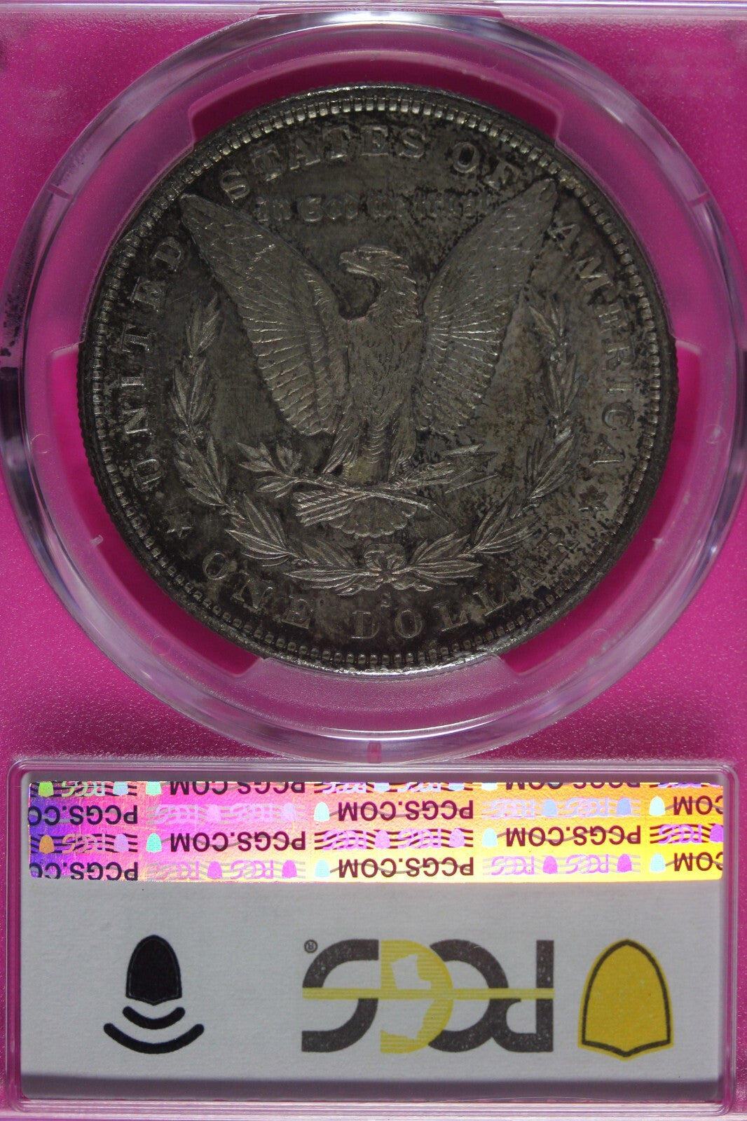 Toned 1881 S MS 62 Morgan Liberty Silver Dollar PCGS Certified Graded Slab 218