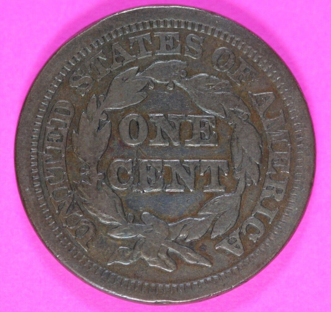 1847/47 Large Cent Braided Hair Liberty Exact Rare Early Type Coin Pictured 13