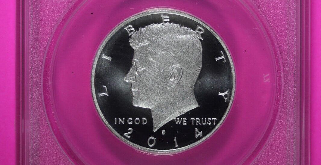 2014 S EU 70 Enhanced Silver 50th Anniversary Kennedy Half Dollar ANACS Slab 644