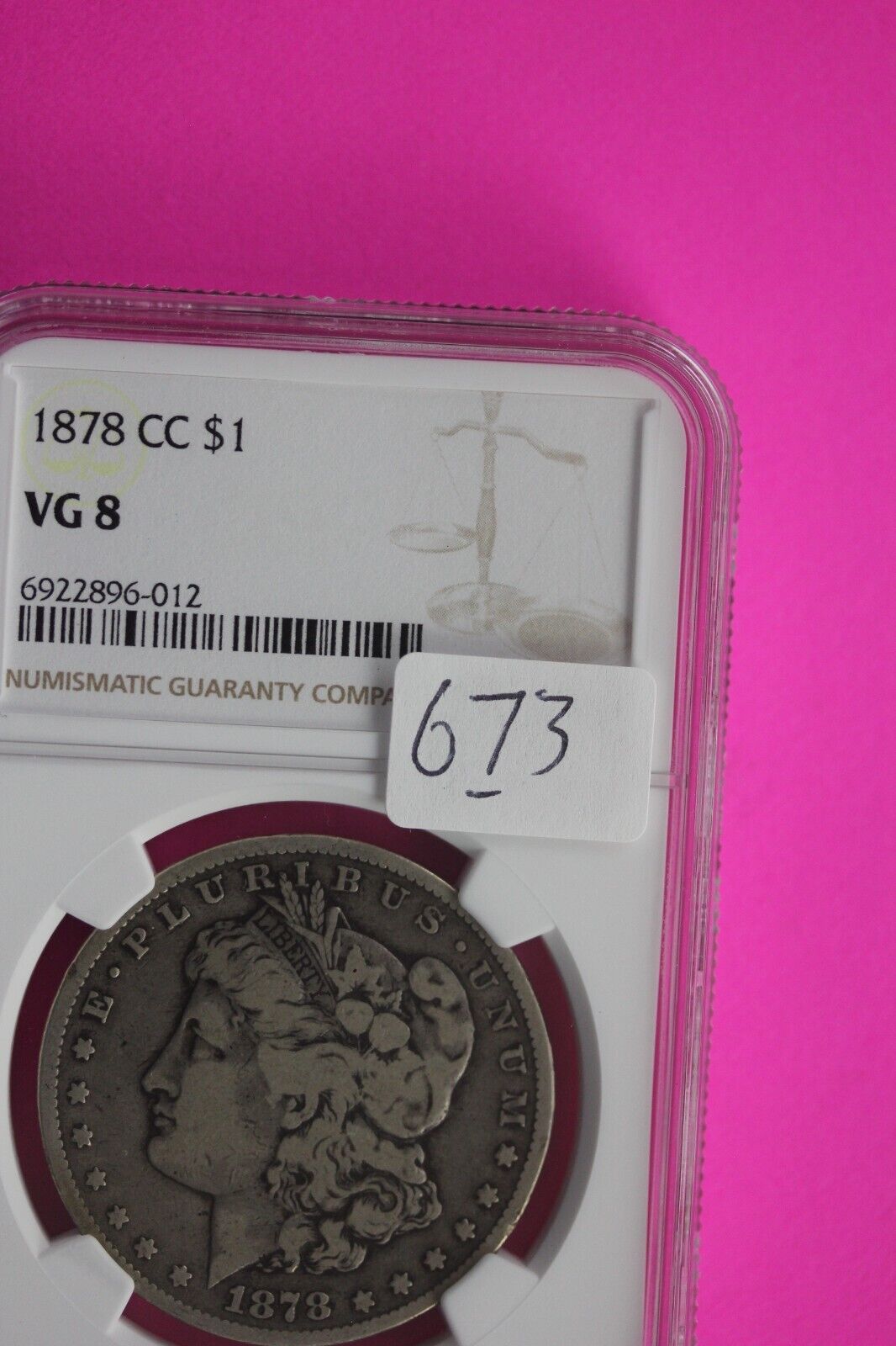 1878 CC VG 8 Liberty Morgan Silver Dollar NGC Certified Slab Free Shipping 673