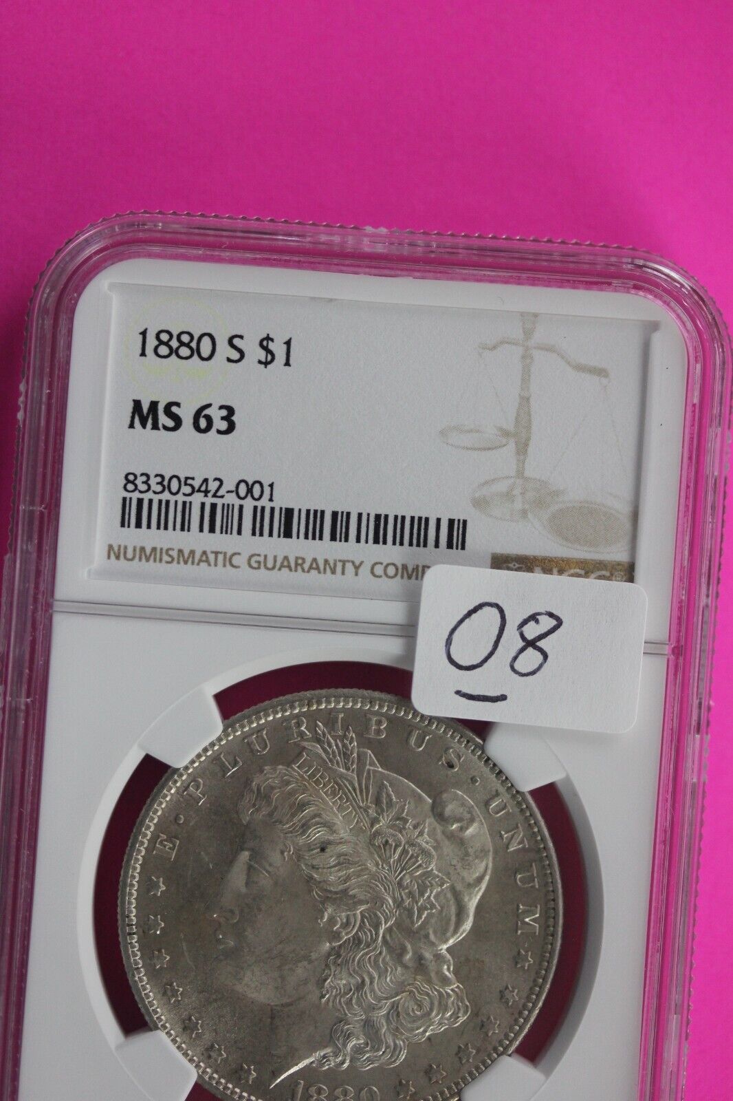 1880 S MS 63 Liberty Morgan Silver Dollar NGC Certified Graded Authentic Slab 08
