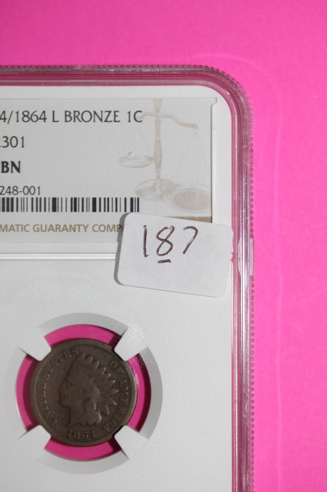 Mint Error 1864/1864 L Bronze G 4 Brown Indian Head Cent Penny NGC FS 2301 187