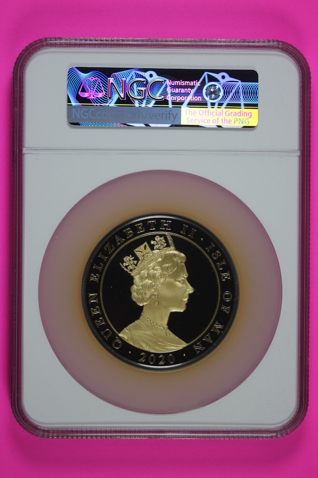 2020 5 OZ 999 Fine Silver Gilded Penny Black Isle Of Man COA $50 NGC PF 70 8019