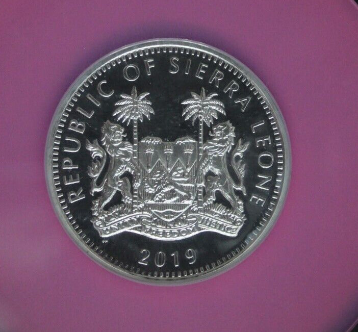 2019 PF 70 2 Ounces Silver Lion High Relief 20 DSierra Leone .999 Fine NGC 7049