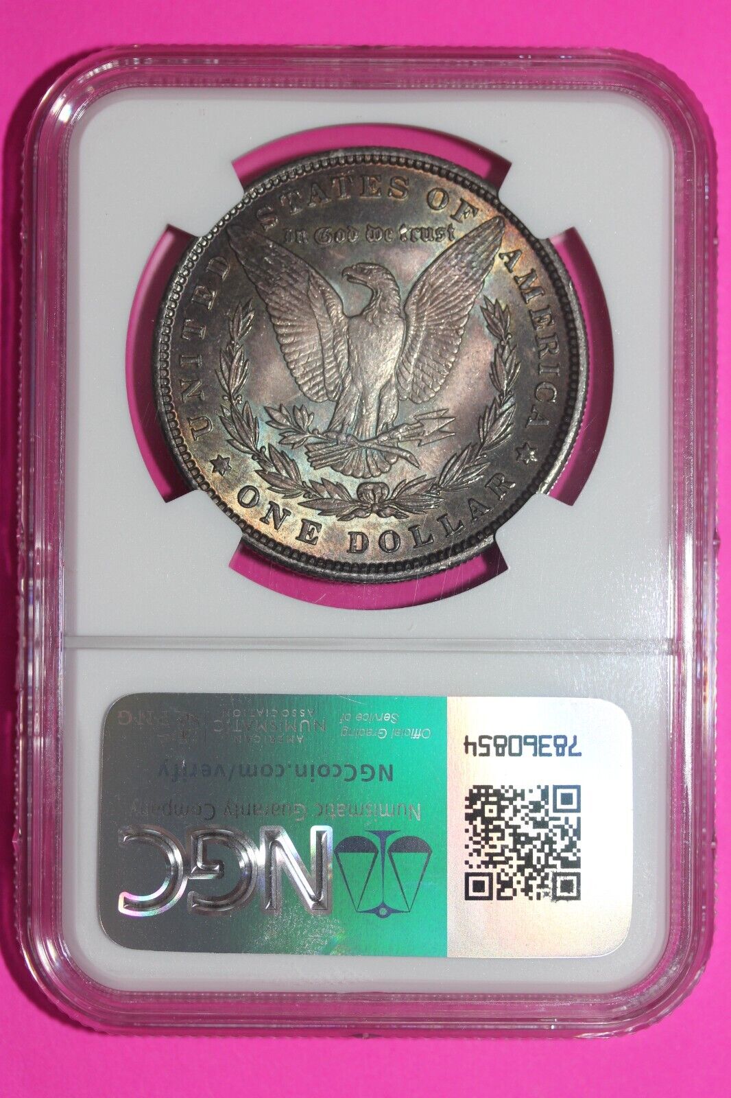 Toned 1900 P MS 63 Liberty Morgan Silver Dollar NGC Certified Graded Slab 222