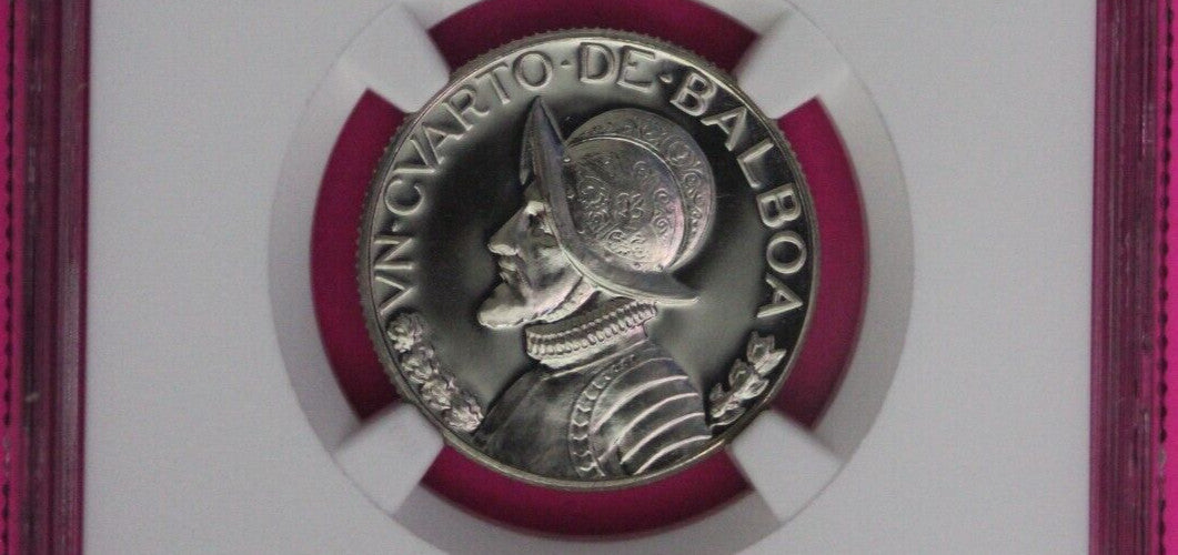 Top Pop 1969 Panama PF 69 Proof 1/4 Balboa NGC Graded Certified Slab 1022
