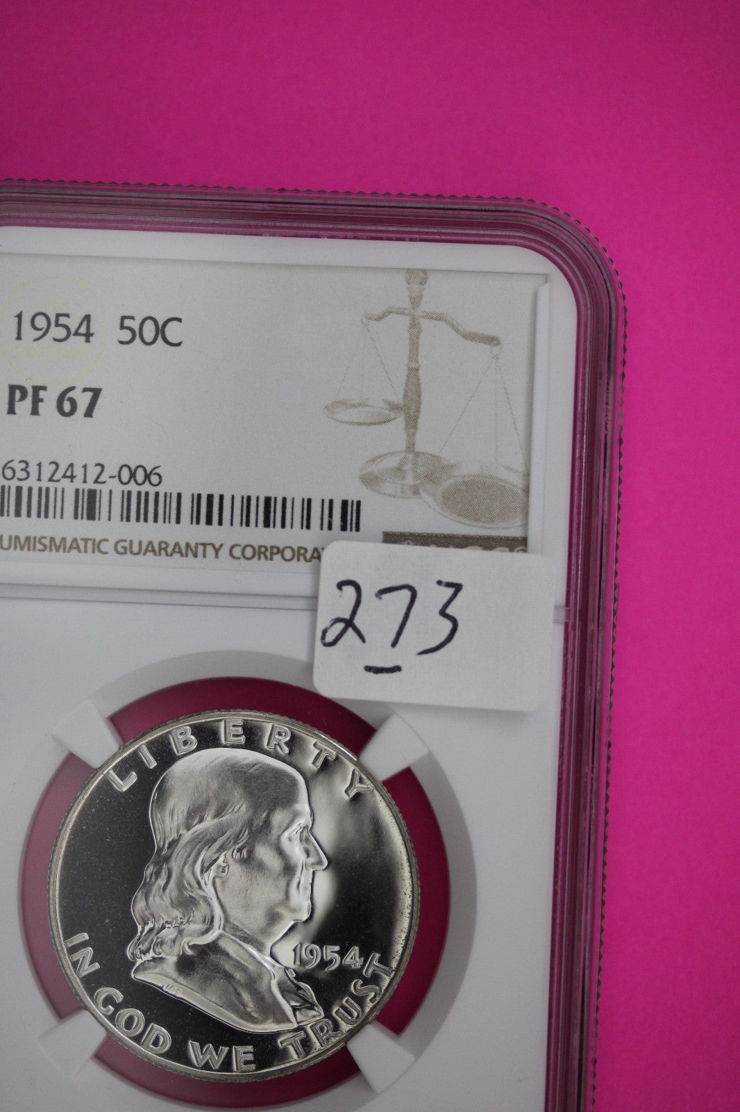 1954 PF 67 Ben Franklin Silver Half Dollar NGC Certified Graded Authentic 273