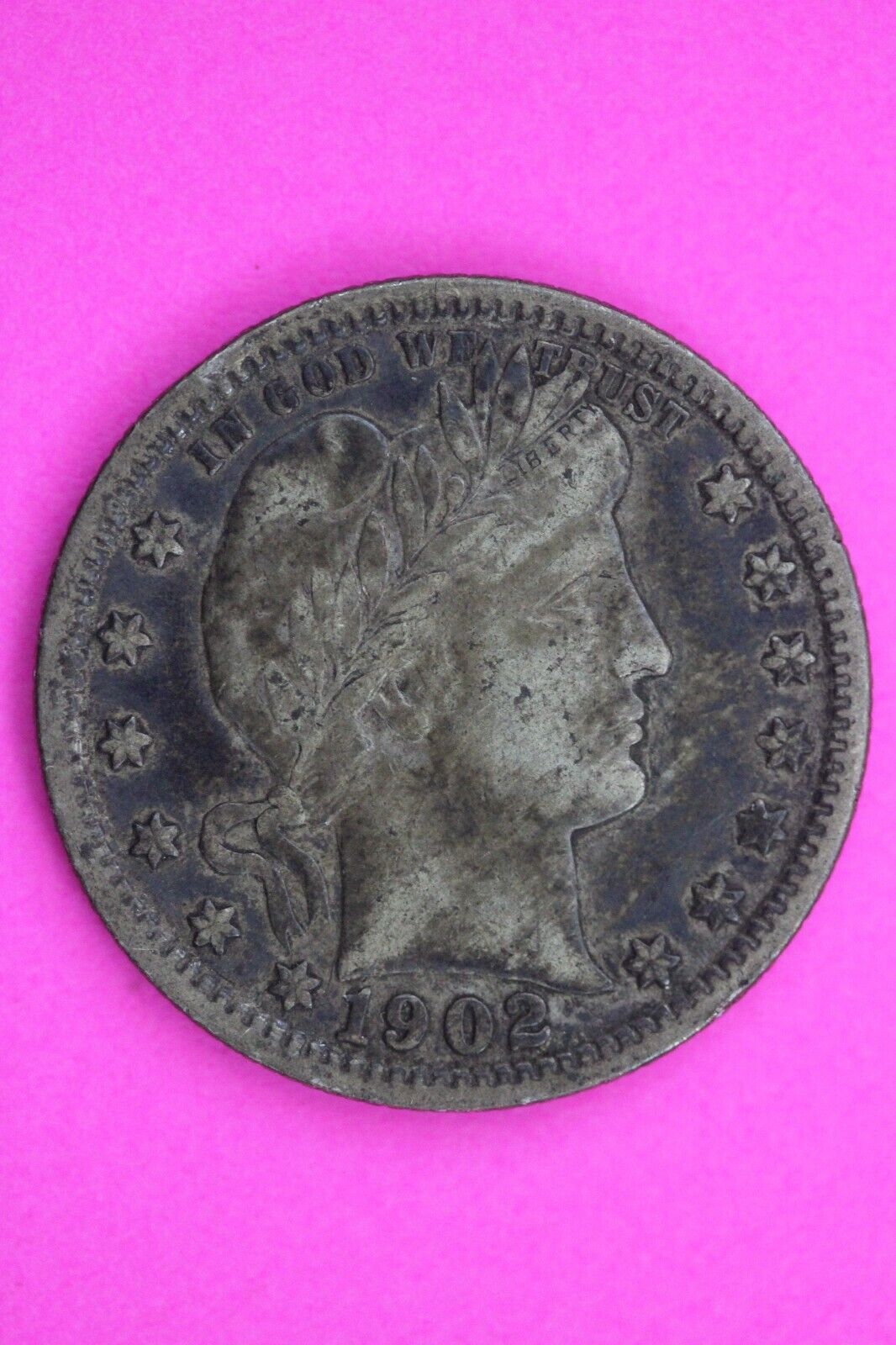 High Grade 1902 P Barber Liberty Silver Quarter Scarce Semi Key Date Coin 96