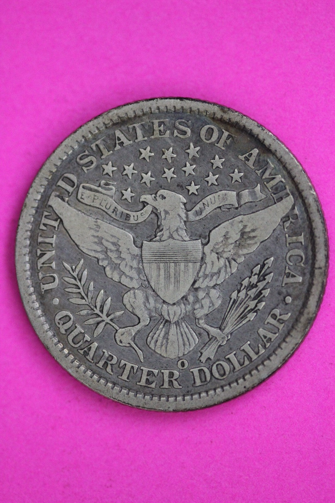 1896 O Barber Liberty Silver Quarter Guaranteed Authentic & Genuine Coin 0601N