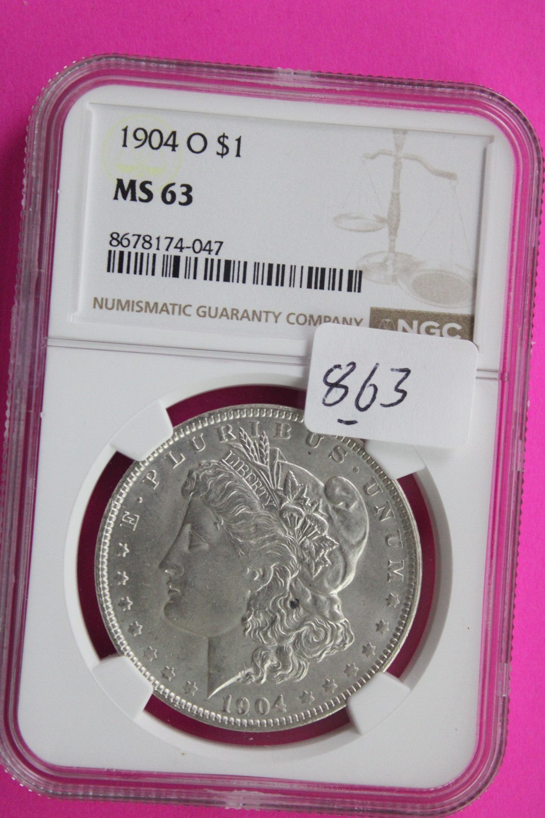 1904 O MS 63 Liberty Morgan Silver Dollar NGC Certified Graded Authentic 863