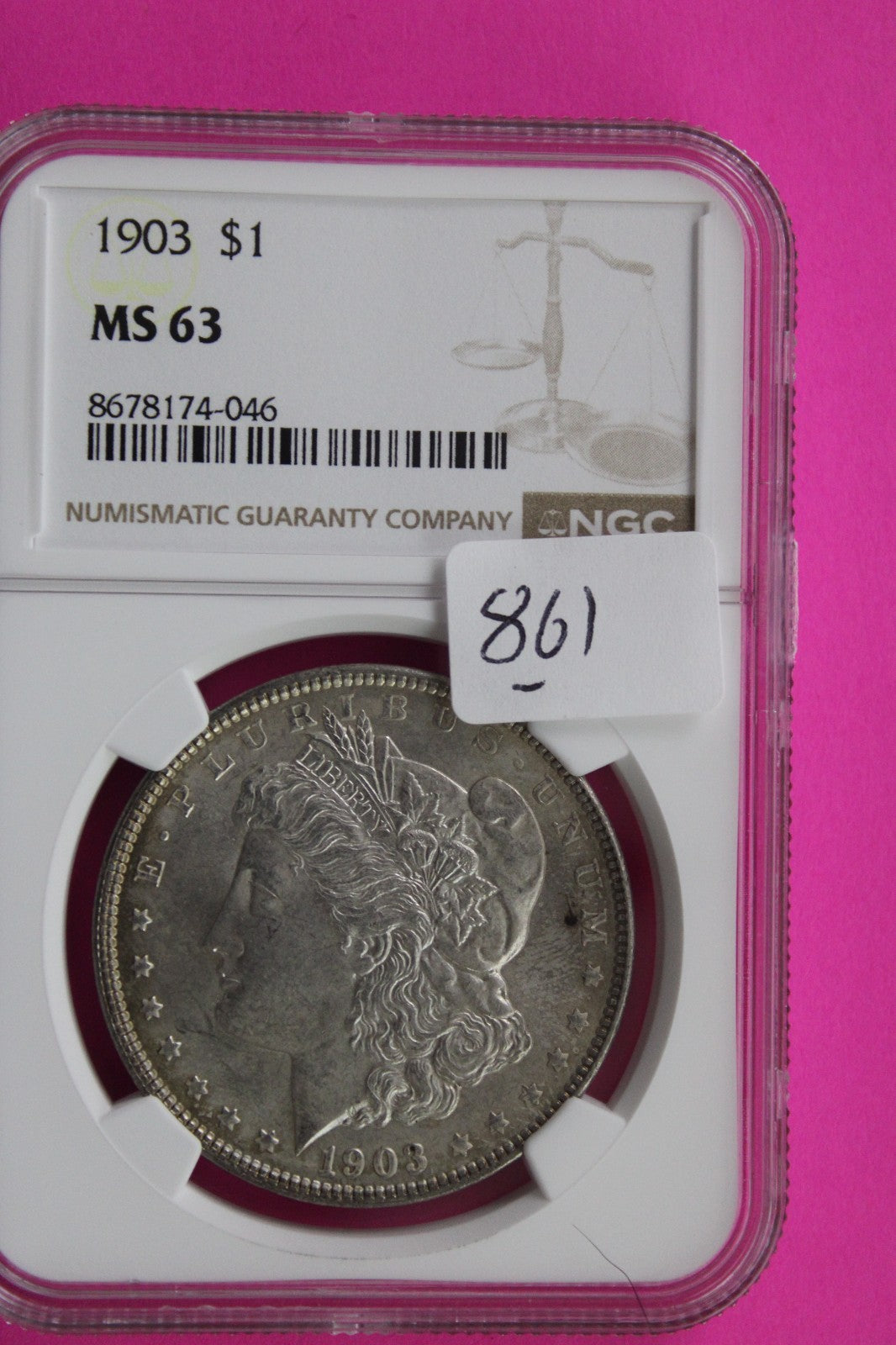 1903 P MS 63 Liberty Morgan Silver Dollar NGC Certified Graded Authentic 861