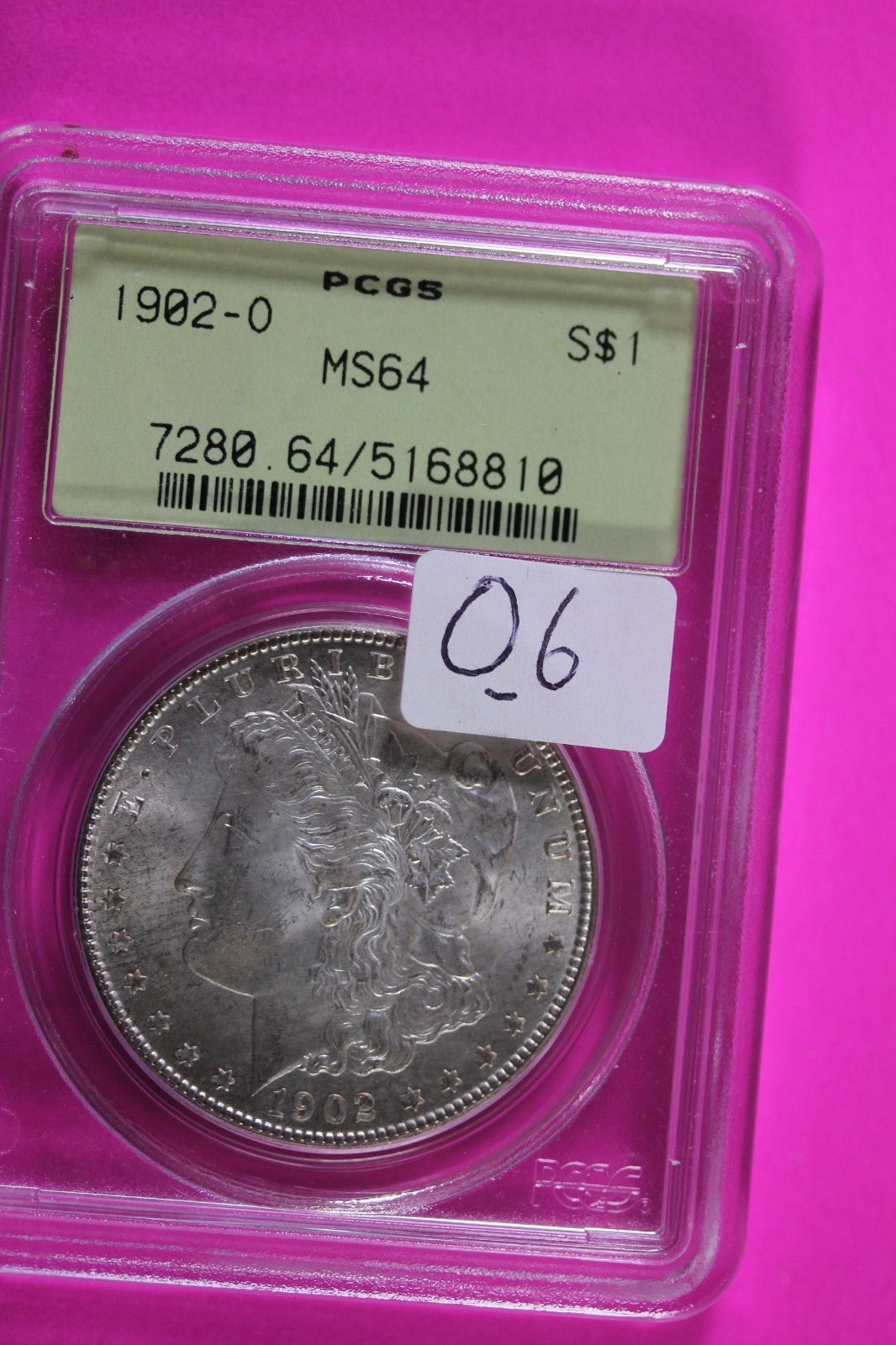 1902 O MS 64 Liberty Morgan Silver Dollar PCGS Graded Authentic Certified 06