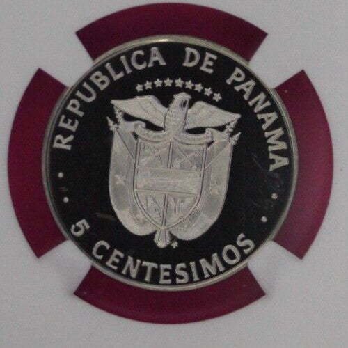 1980 Panama PF 69 Ultra Cameo Proof 5 Centesimos NGC Certified Graded Slab 794