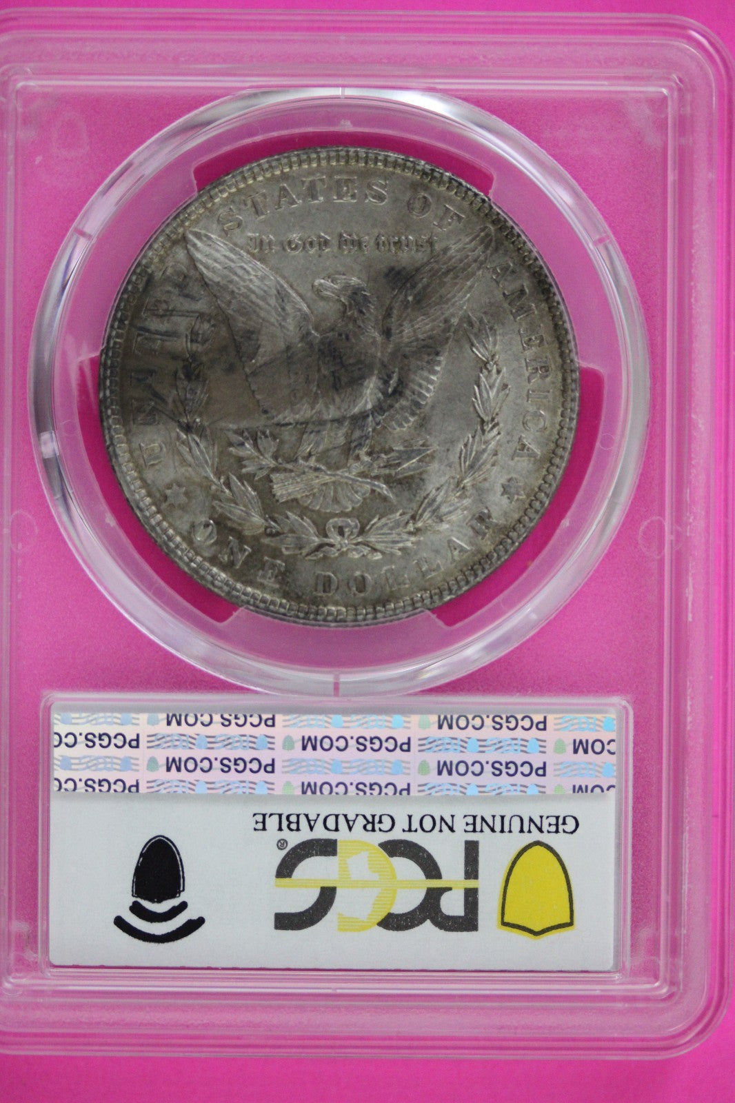 1904 P Uncircualted Details Liberty Morgan Silver Dollar Stained PCGS Slab 76