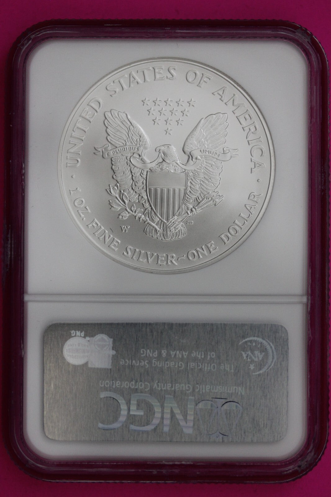 2007 W MS 69 Silver Eagle Coin 1 OZ .999 NGC Graded Certified Authentic Slab 477