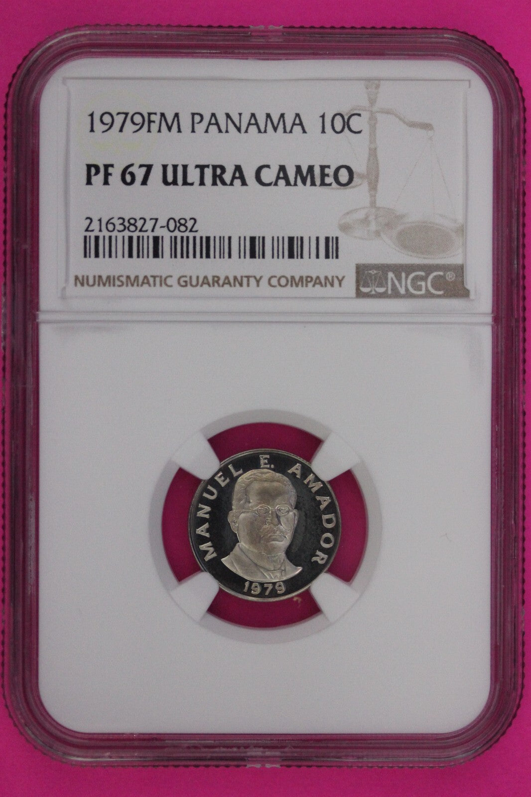 1979 Panama PF 69 Ultra Cameo Proof 10 Centesimos NGC Certified Graded Slab 873