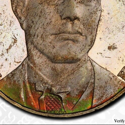 Rainbow Toned 1987 PR 67 Bulgaria 20 Leva Vasil Levski PCGS Trueview Slab 1113