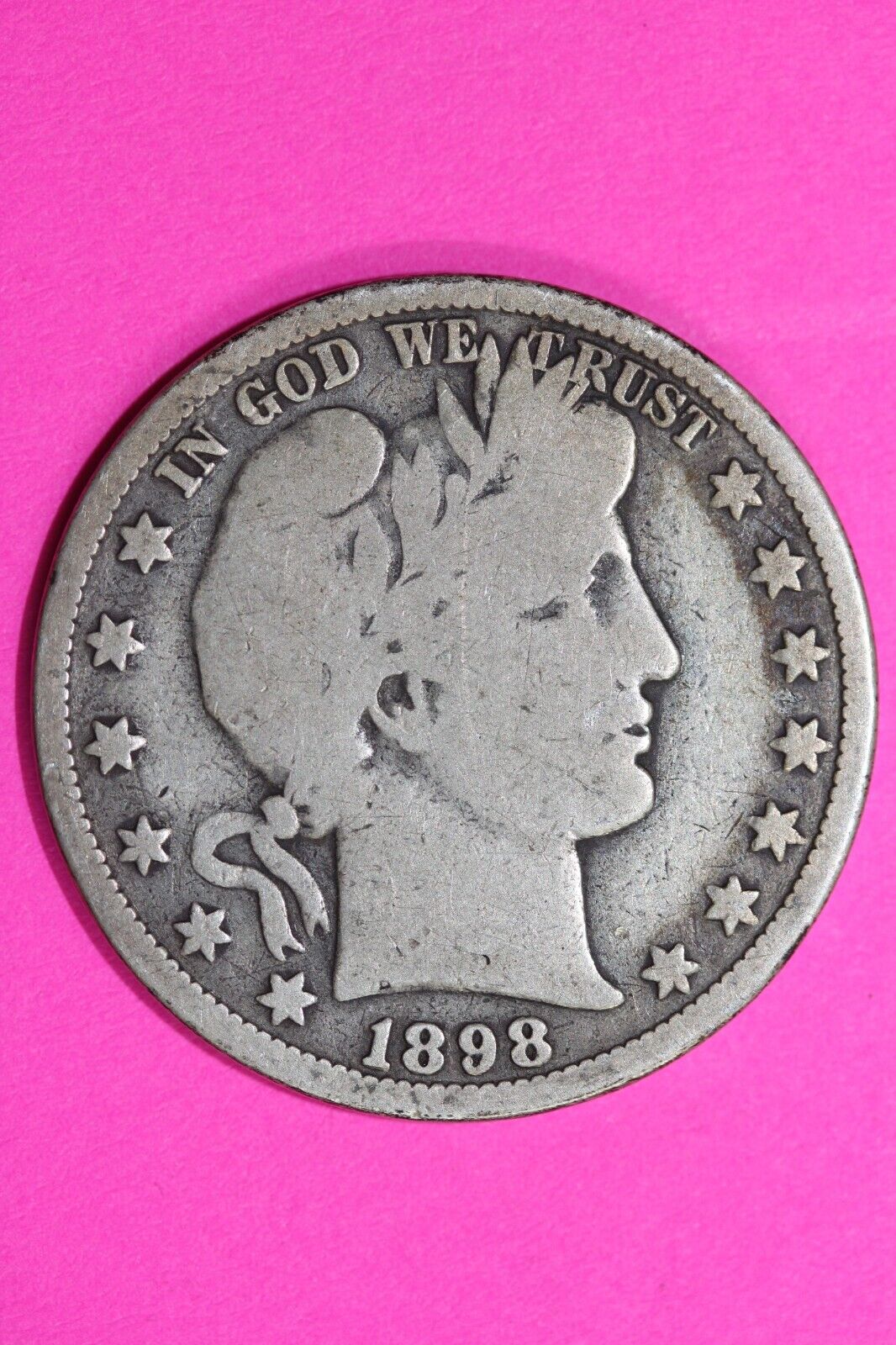 1898 O Barber Liberty Half Dollar Silver Semi Key Date Coin New Orleans Mint 55