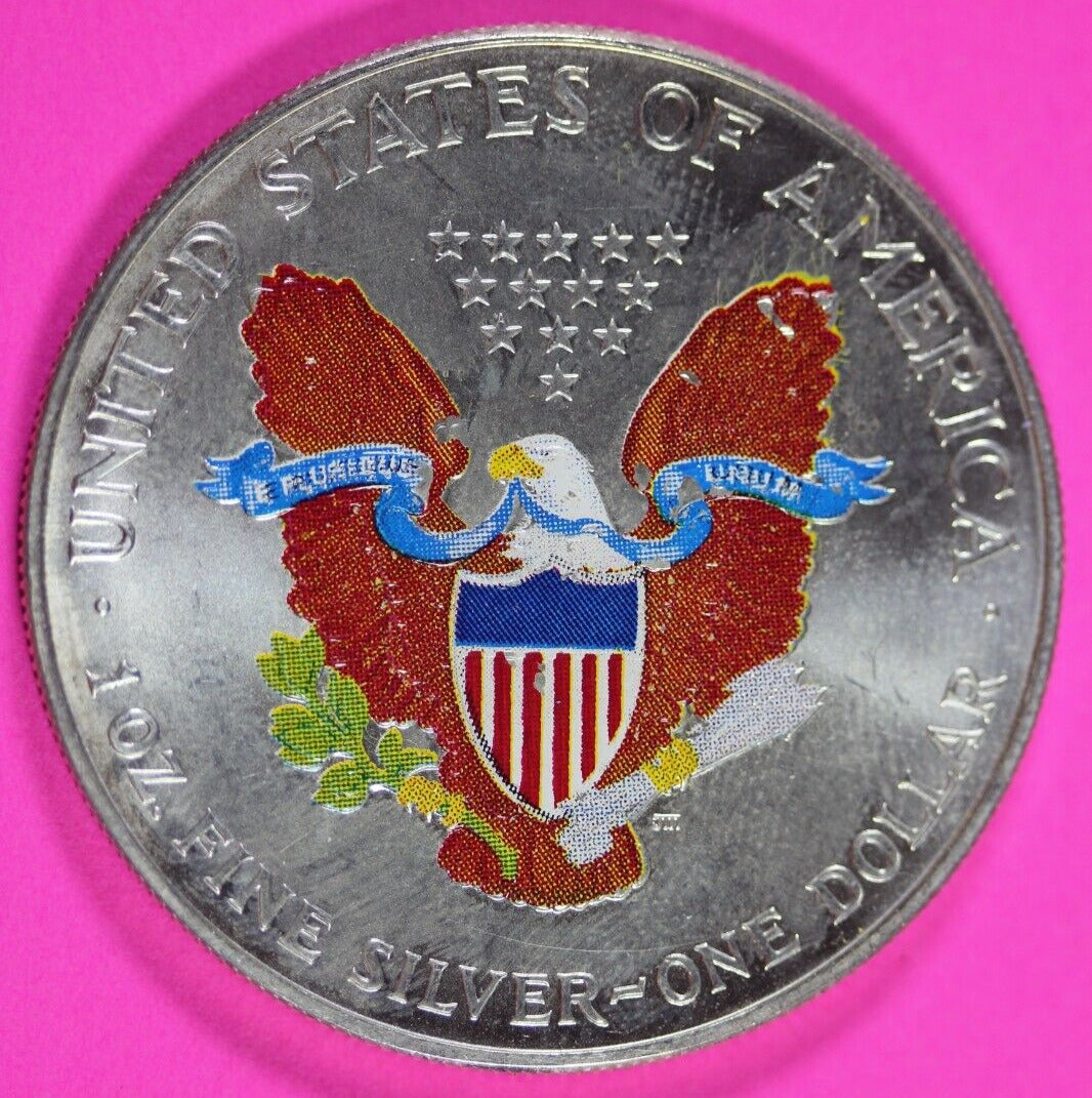 Colorized 2000 American Silver Eagle 1 Ounce .999 Fine Exact Coin Shown 172